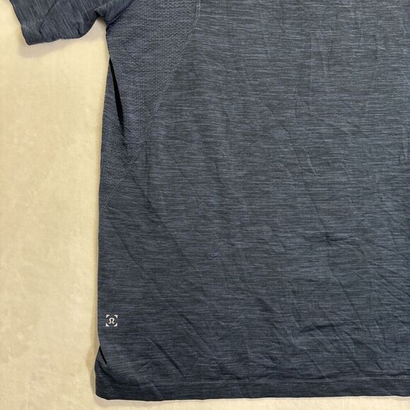 Lululemon Metal Vent Tech Polo Shirt Mens Large Blue Breathable Stretch Golf Gym - Picture 4 of 16